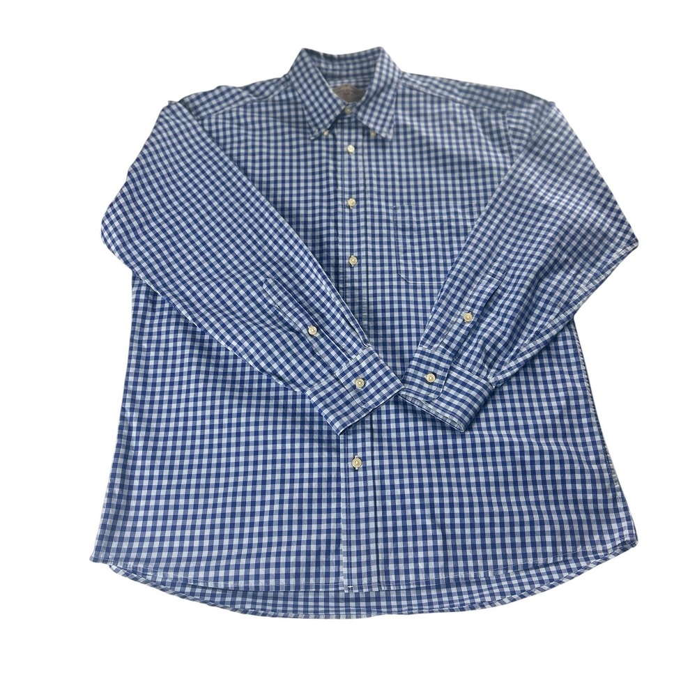 Bills Khakis Mens XL Blue Gingham Check Button Down Sport Shirt Classic Fit USA